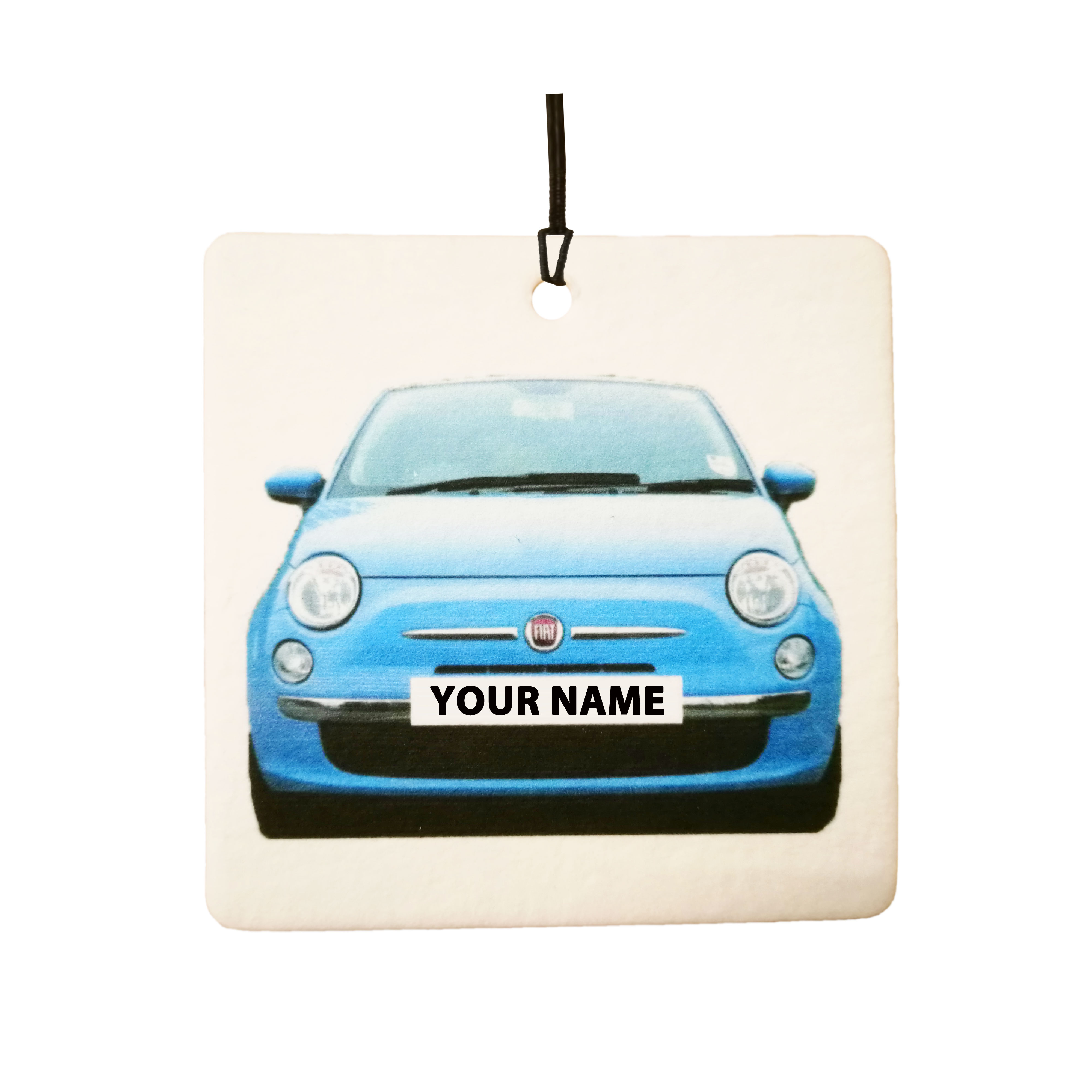 Your Name Light Blue Fiat 500