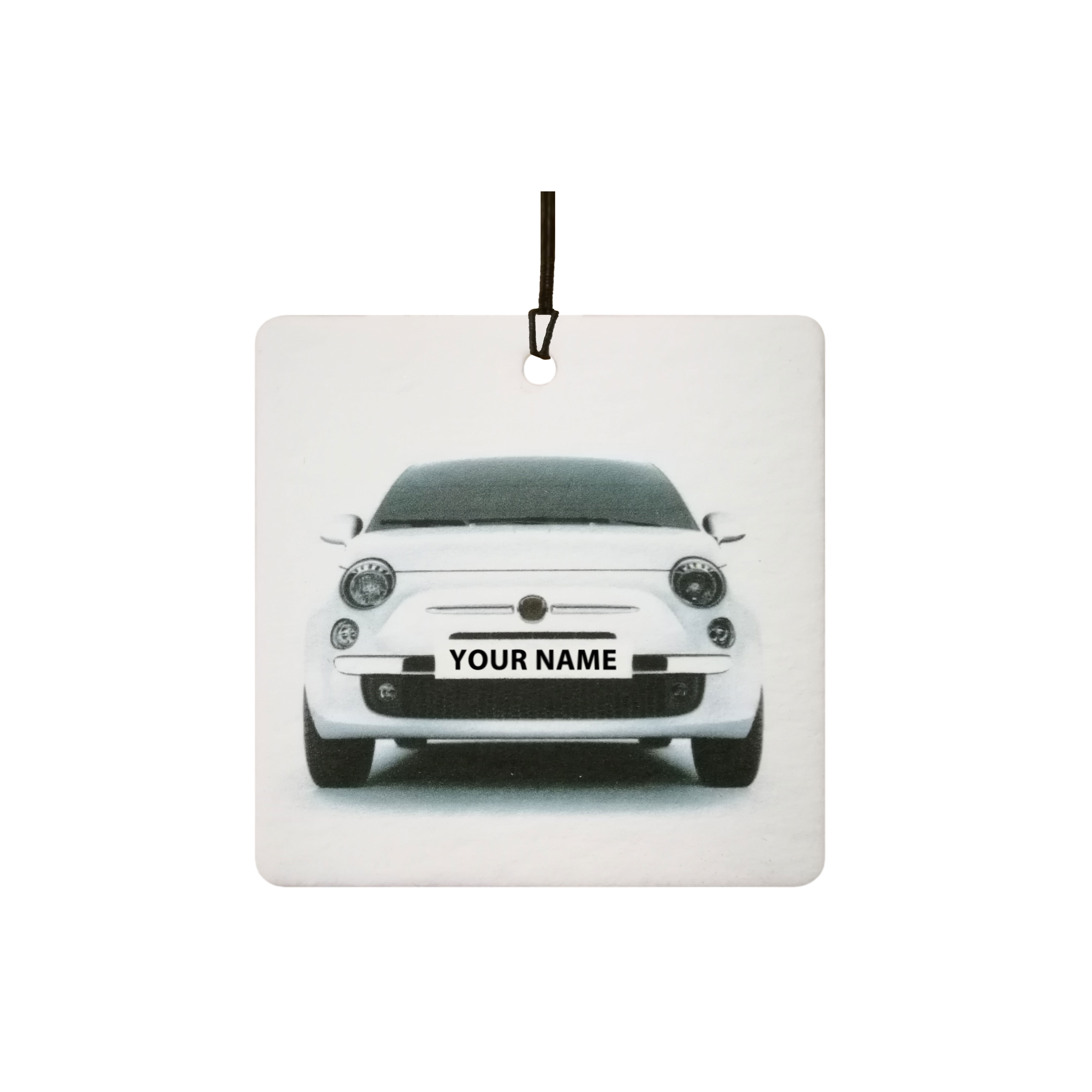 Your Name White Fiat 500