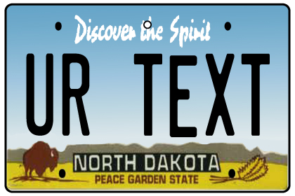 Personalised North Dakota License Plate