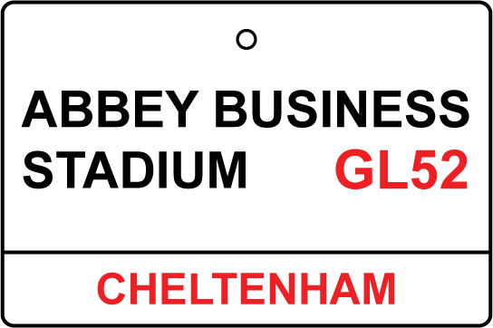 Cheltenham / Abbey Business Stadium Street Sign
