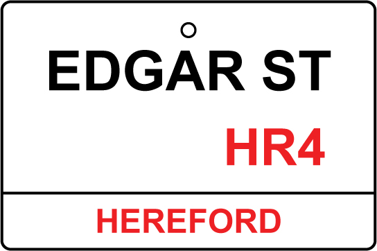 Hereford / Edgar St Street Sign