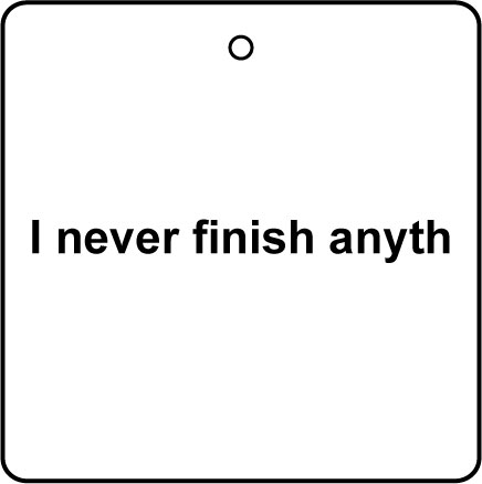 I Never Finish Anyth