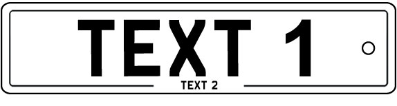 Custom Text Number Plate + Border Text